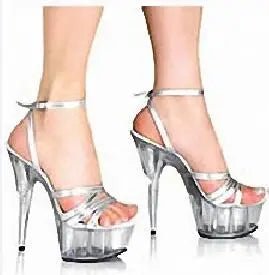 Trendy super high slim heels 15 cm with strap bridal wedding party model runway catwalk white