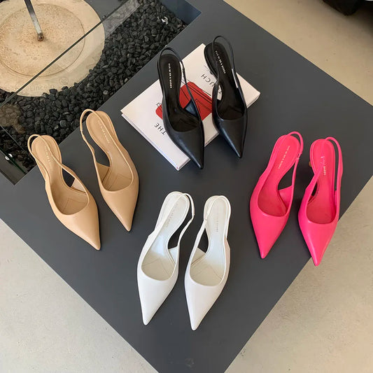 Fashion Women Sandals Party Pumps Thin High Heels Elastic Band Black White Beige Rose Summer Dress Shoes Woman Ladie Pumps 35-39